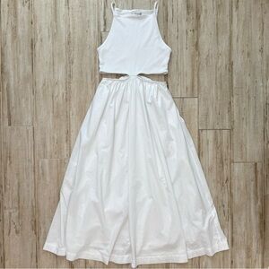 Abercrombie and Fitch white cutout midi dress